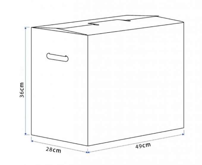 マット光沢折りたたみ式引越し用ボックス 49cm 蓋付き硬質段ボール箱 0