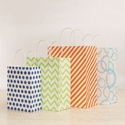 Buy Advertising Brown Tote Bags Folding CMYK   Paper Shopping Bags online manufacture