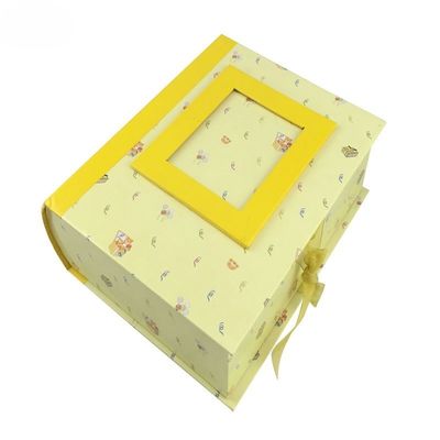 Buy 3 Drawers Foldable Gift Boxes Yellow Keepsake Jewelry Box Flip Top Boxes With Magnetic Closure online manufacture