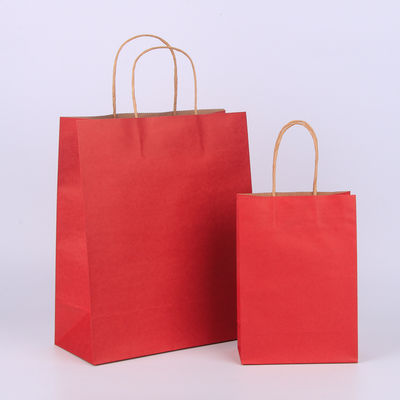 comprar Bolsas de papel para compras de mano Kraft Bolsas de papel brunas brillantes online manufacture