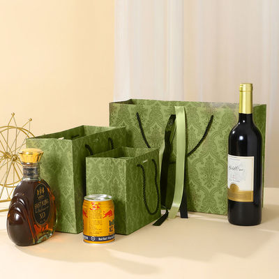 acheter Vêtements imprimés Kraft Bags Green Handheld Tote Bags Logo personnalisé online manufacture