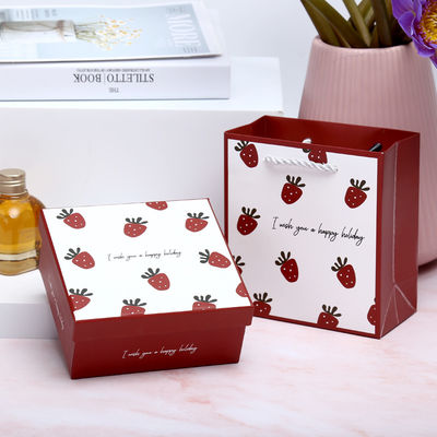 Beli Set Kotak Hadiah Liburan Stroberi Tas Kemasan Kosmetik Syal Besar Karton Premium online manufacture