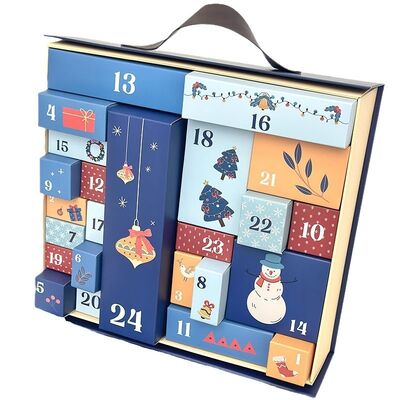 comprar Calendário de Advento de Natal Surpresa Caixa Portátil Cego 24 Dias Contagem Regressiva Conjunto de Presentes Luxo Embalagem de Natal online manufacture