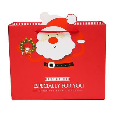 खरीदें Cute Christmas Cartoon Paper Gift Bags Custom Gift Tote Bags Large Shopping Gift Wrapping Bags online manufacture