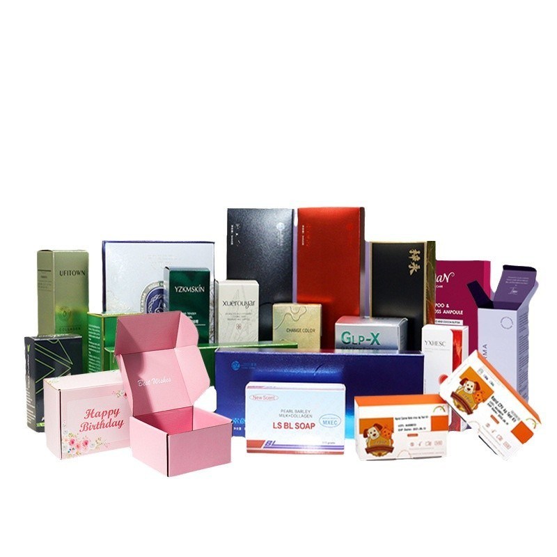 Προσαρμοσμένο Έγχρωμο Καλλυντικό Κουτί Συσκευασίας Λευκό CMYK Προσαρμοσμένα Χαρτονένια Κουτιά Αποστολής