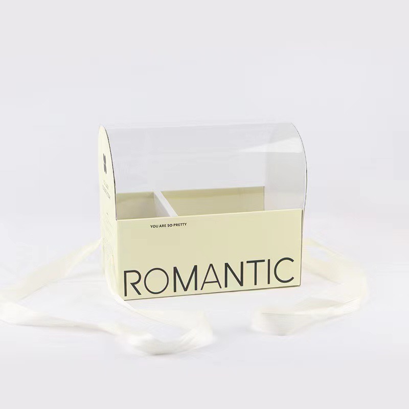 Hộp trưng bày sóng đôi lãng mạn trong suốt với hoa văn hoa màu đỏ