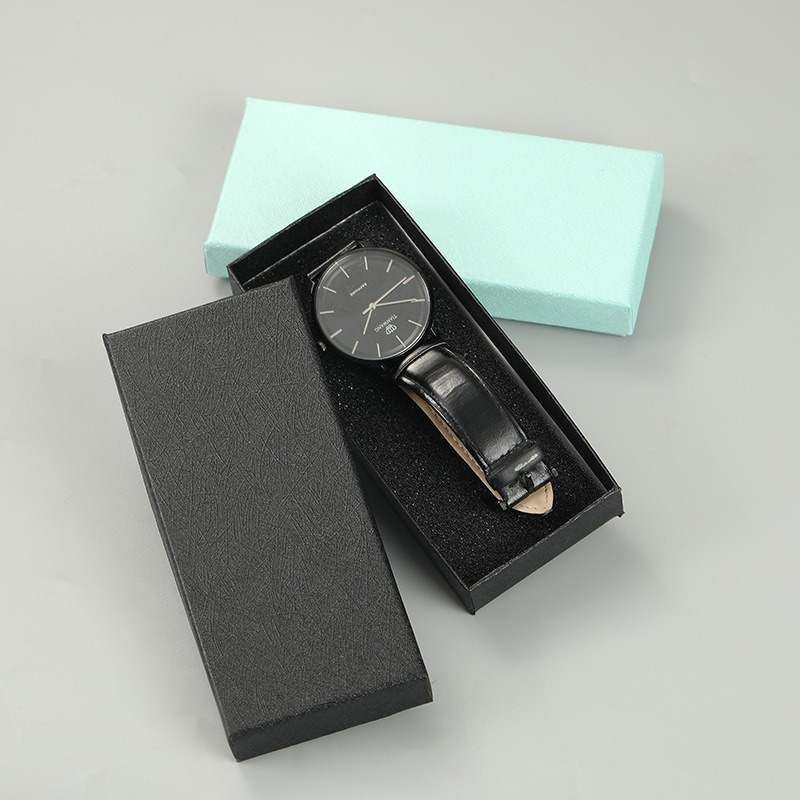 Jewelry Diecut Rigid Gift Box Watch Mint Green Black Velvet Packaging Box For Birthday