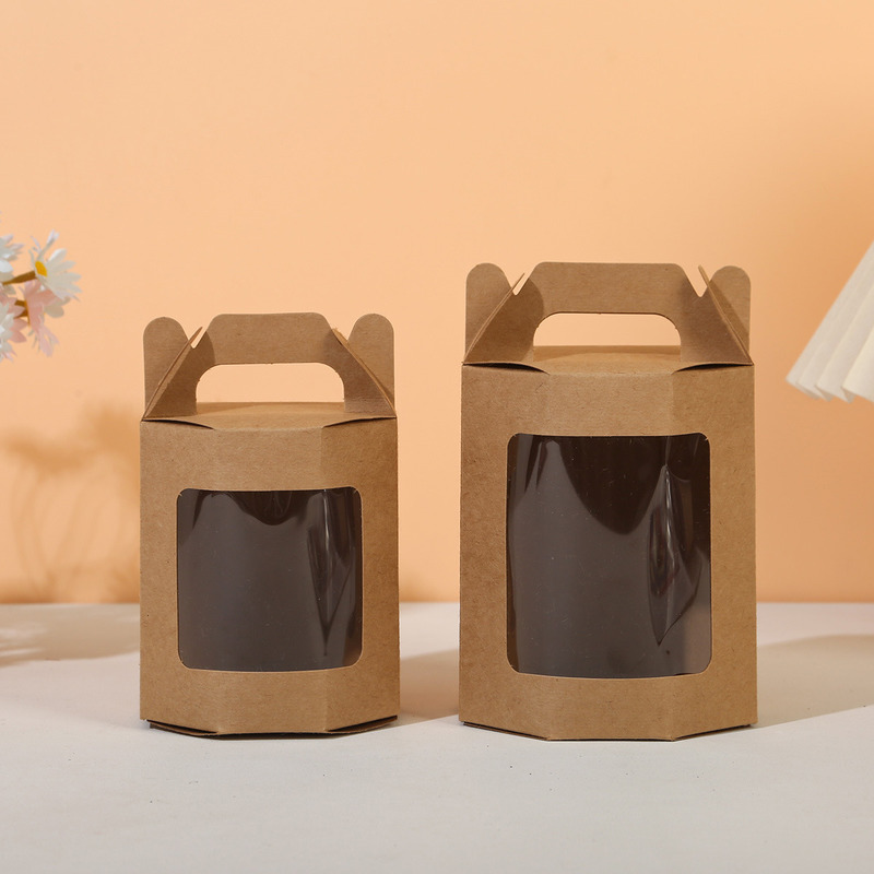 جعبه‌های نمایش موجدار جشن و شادی، هشت ضلعی، دستی، تاشو، جعبه هدیه با پنجره شفاف