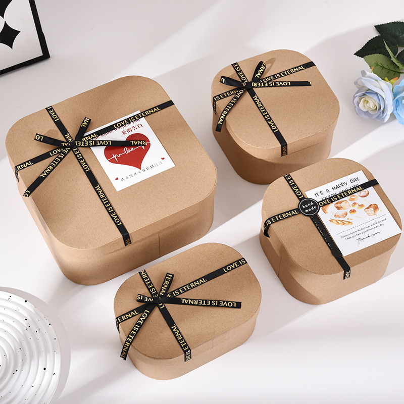 15cm 20cm Kraft Paper Packaging Box Square Corner Gift Box Jewelry Boxes For Souvenirs