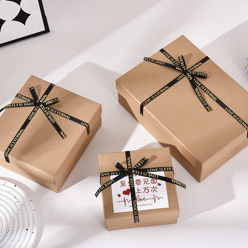 15cm 20cm Kraft Paper Packaging Box Square Corner Gift Box Jewelry Boxes For Souvenirs