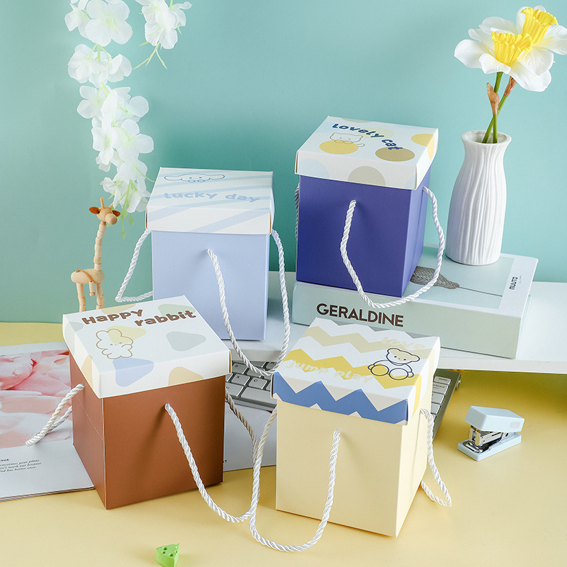 Niespodzianka Przenośne Drukowane Pudełka Pocztowe Świąteczne Pudełko na Jabłko 9,8 x 9,8 x 10cm