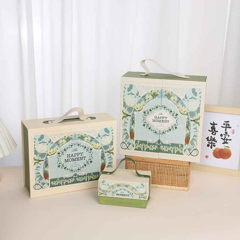 Vintage Green  Collapsible Magnetic Gift Boxes Christmas Gift Boxes Printing Logo