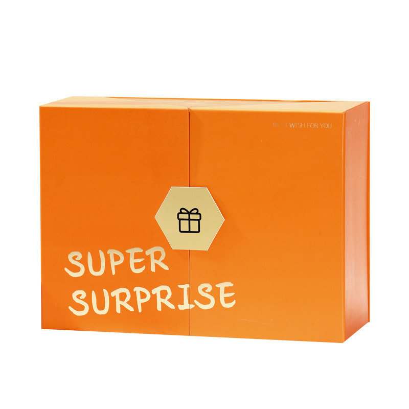 Двойная открывающаяся парфюмерия складываемые подарочные коробки оранжевые складываемые картонные часы деловые Валентины