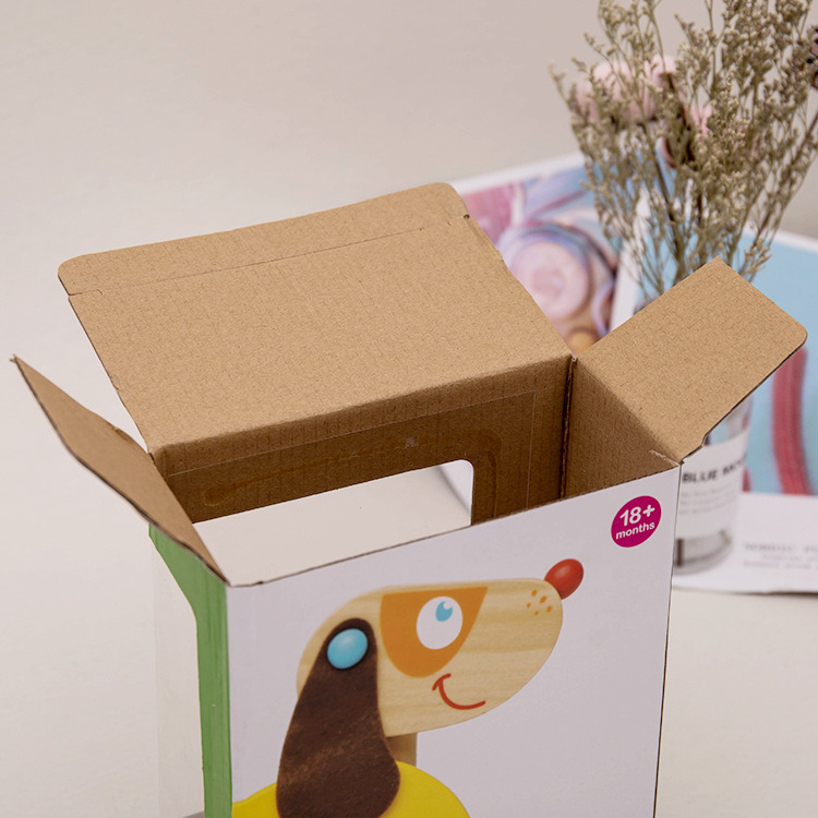 Portable Wooden  Shipping Display Boxes Custom Logo Printing Corrugated Packaging Box