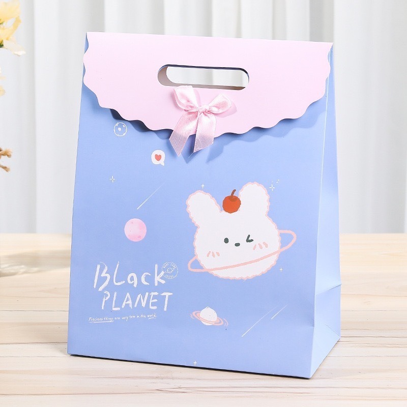 Cute Flip Top Bag Birthday Present Wrapping Paper 16.5cm 27cm Bulk Shopping Bags With Handles