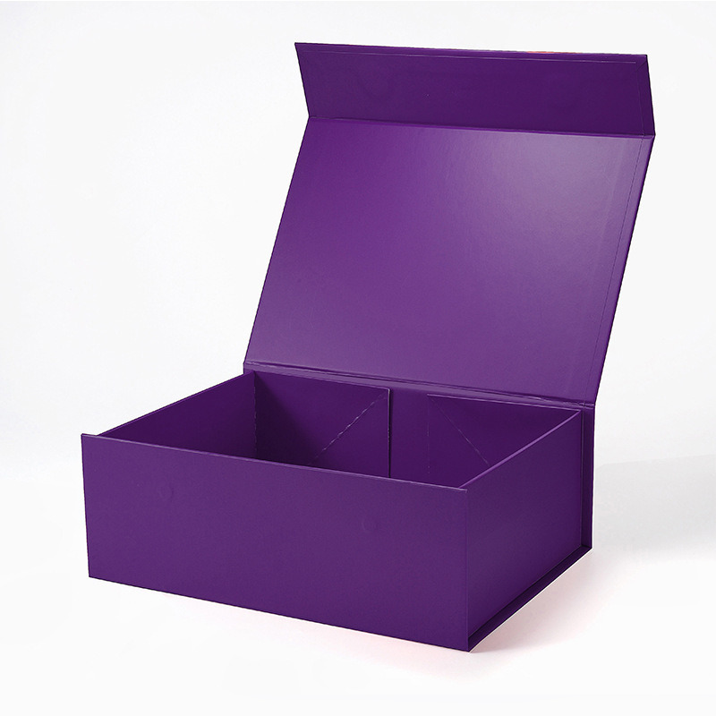 Royal Purple Gift Box Premium One Piece Flip Top Packaging Custom Logo Printing Luxury Presentation Box