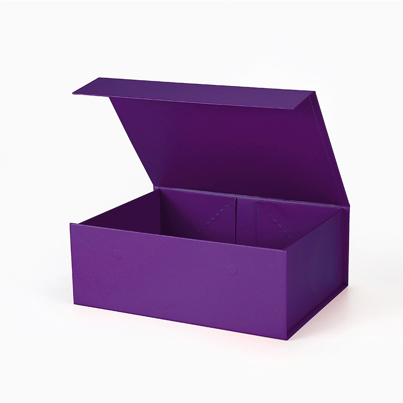 Royal Purple Gift Box Premium One Piece Flip Top Packaging Custom Logo Printing Luxury Presentation Box