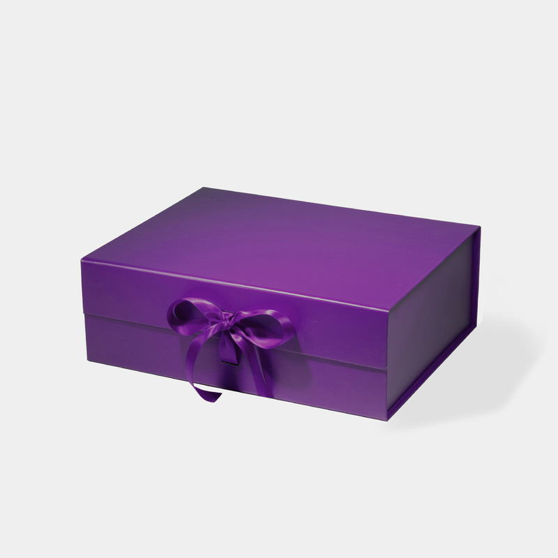 Royal Purple Gift Box Premium One Piece Flip Top Packaging Custom Logo Printing Luxury Presentation Box