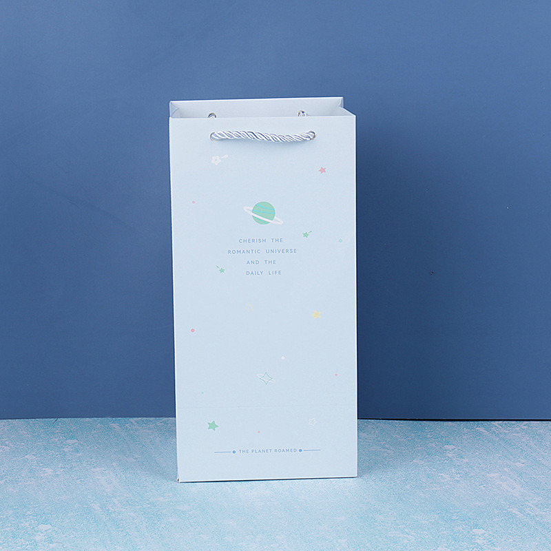 Galaxy Universe Gift Bag Planet Print Rope Handle Tote Cosmic Design Premium Party Favor Packaging