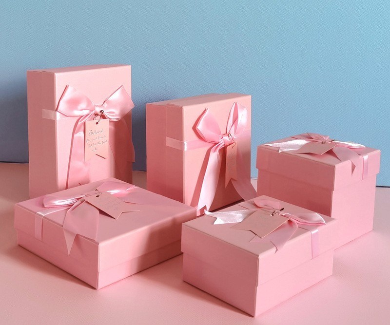 Luxury Gift Box Set Premium Satin Ribbon Packaging Heaven Earth Cover Design Custom Anniversary Gift Box