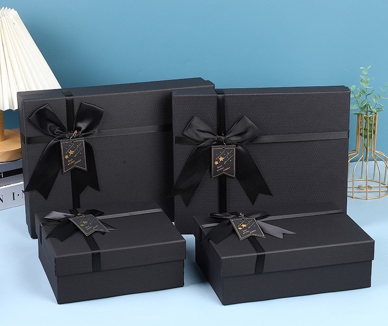 Luxury Gift Box Set Premium Satin Ribbon Packaging Heaven Earth Cover Design Custom Anniversary Gift Box