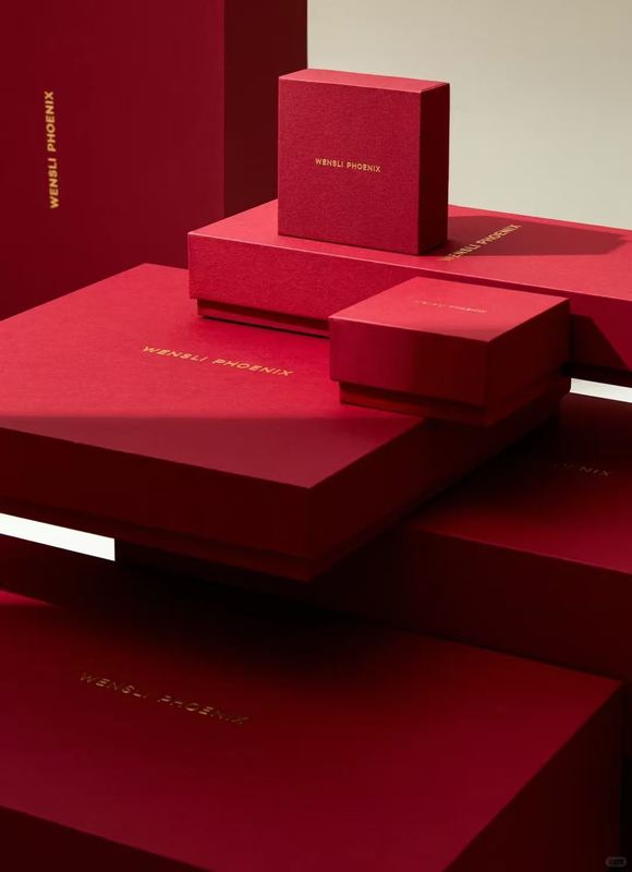 Luxury Gift Box Set Premium Red Satin Finish Packaging Reinforced Edge Protection Custom Gold Foil Ready