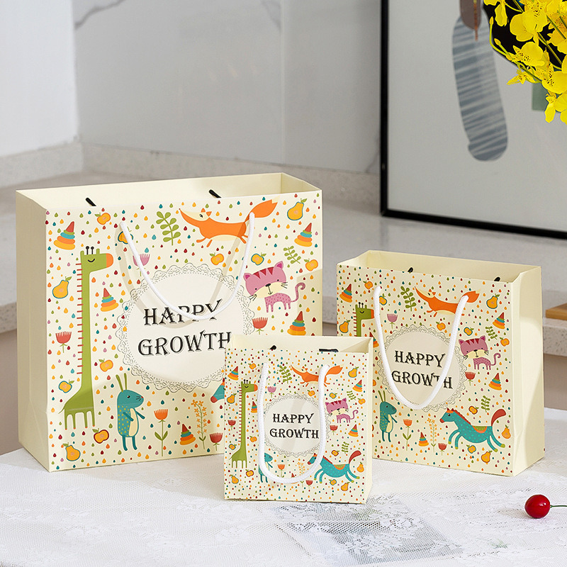 Custom Printed Cartoon Paper Gift Bags - Handheld Packaging For Gifts Party Favors & Return Gifts Cartoon - Themed Gift Bags With Rope Handles