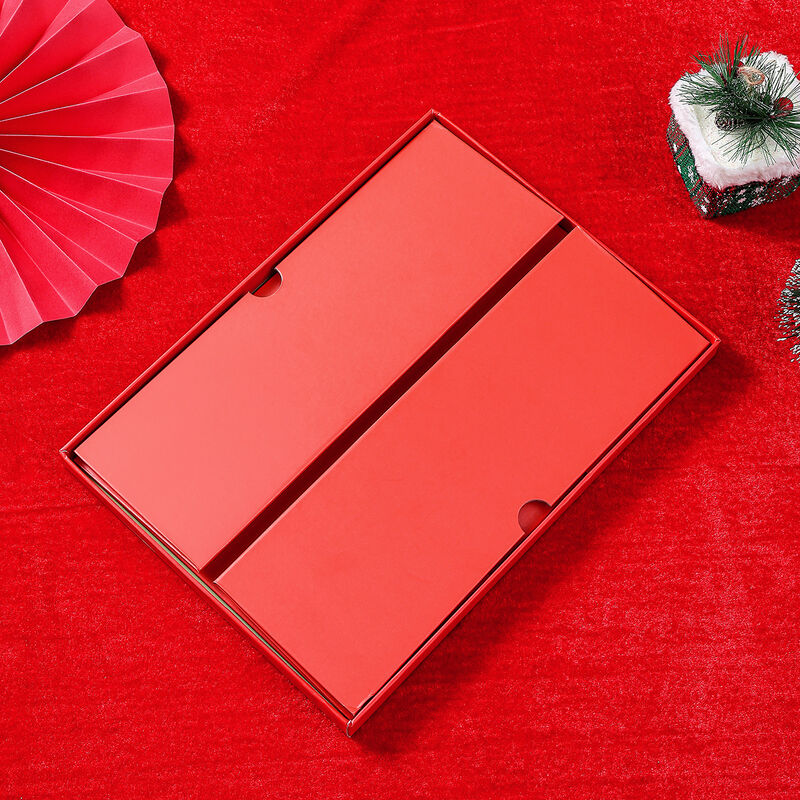 Merry Christmas Gift Box Set Festive Scarf Present Packaging Heaven And Earth Lid Design Full Color Holiday Print