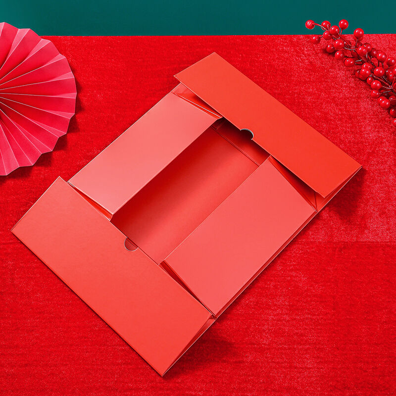 Merry Christmas Gift Box Set Festive Scarf Present Packaging Heaven And Earth Lid Design Full Color Holiday Print