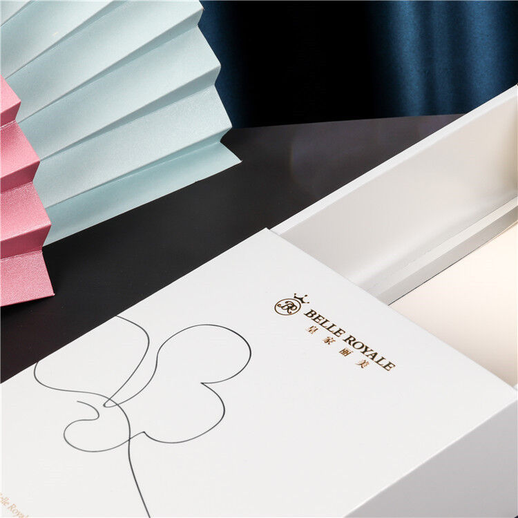 Custom Printed Drawer-Style Gift Box (White Cardstock) – Versatile Packaging For Towels Socks Cosmetics Jewelry & Flower Tea Sets