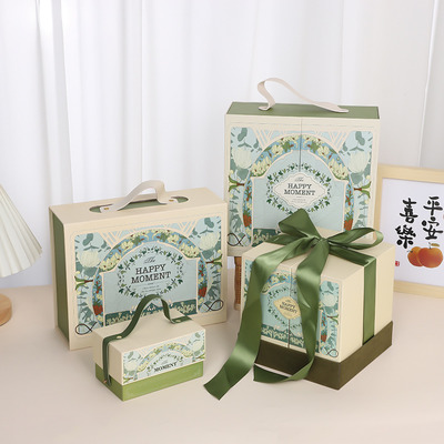 Vintage Green  Collapsible Magnetic Gift Boxes Christmas Gift Boxes Printing Logo